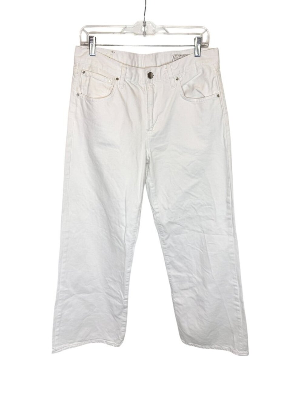 Zara High Rise wide leg white jeans - size 6